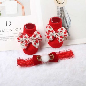 2 Pcs/Set Baby Headband Socks Set Lace  Bows Newborn Headbands Hair Bands For Girls Infant Baby Hair Accessories