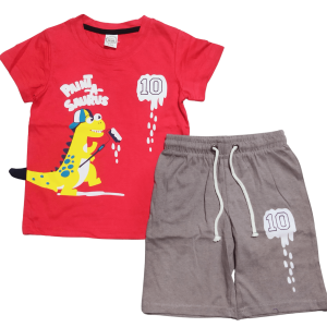 Baby Boy t-shirt Set  for Red Color/ Boys top-bottom color